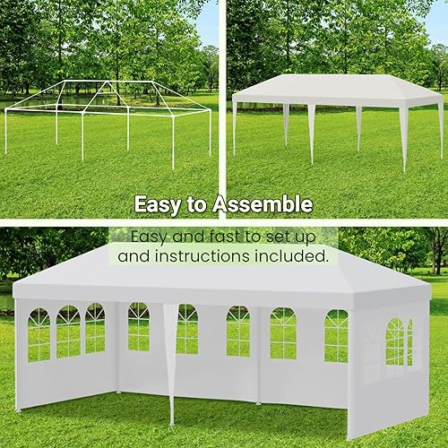 Miniatura 4 de Gazebo impermeable con protección UV, tienda de campaña para fiestas al aire libre (10 x 10 pies)