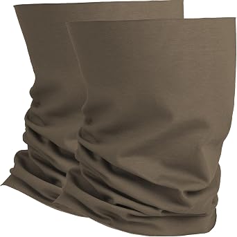 281Z Organic Cotton Breathable Summer Neck Gaiter for Men and Women - Face Scarf for Outdoor Activities Olive Drab, Pack of 2