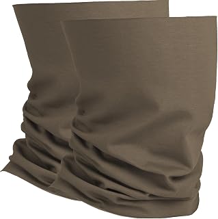 Organic Cotton Breathable Summer Neck Gaiter for Men and Women - Face Scarf for Outdoor Activities (Olive Drab, Pack of 2)