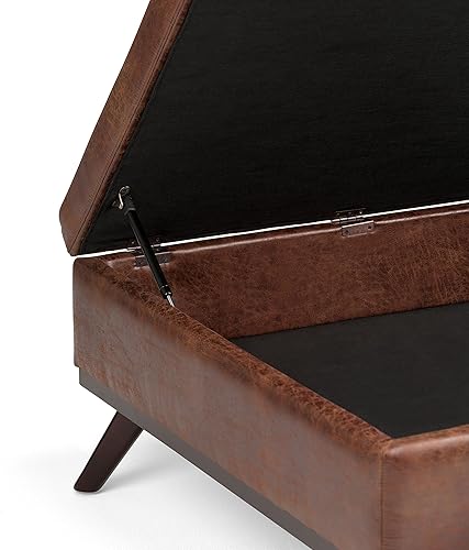 Miniatura 77 de SIMPLIHOME Owen - Bandeja rectangular moderna de mediados de siglo de 34 pulgadas de ancho, otomana pequeña para almacenamiento de mesa auxiliar, en