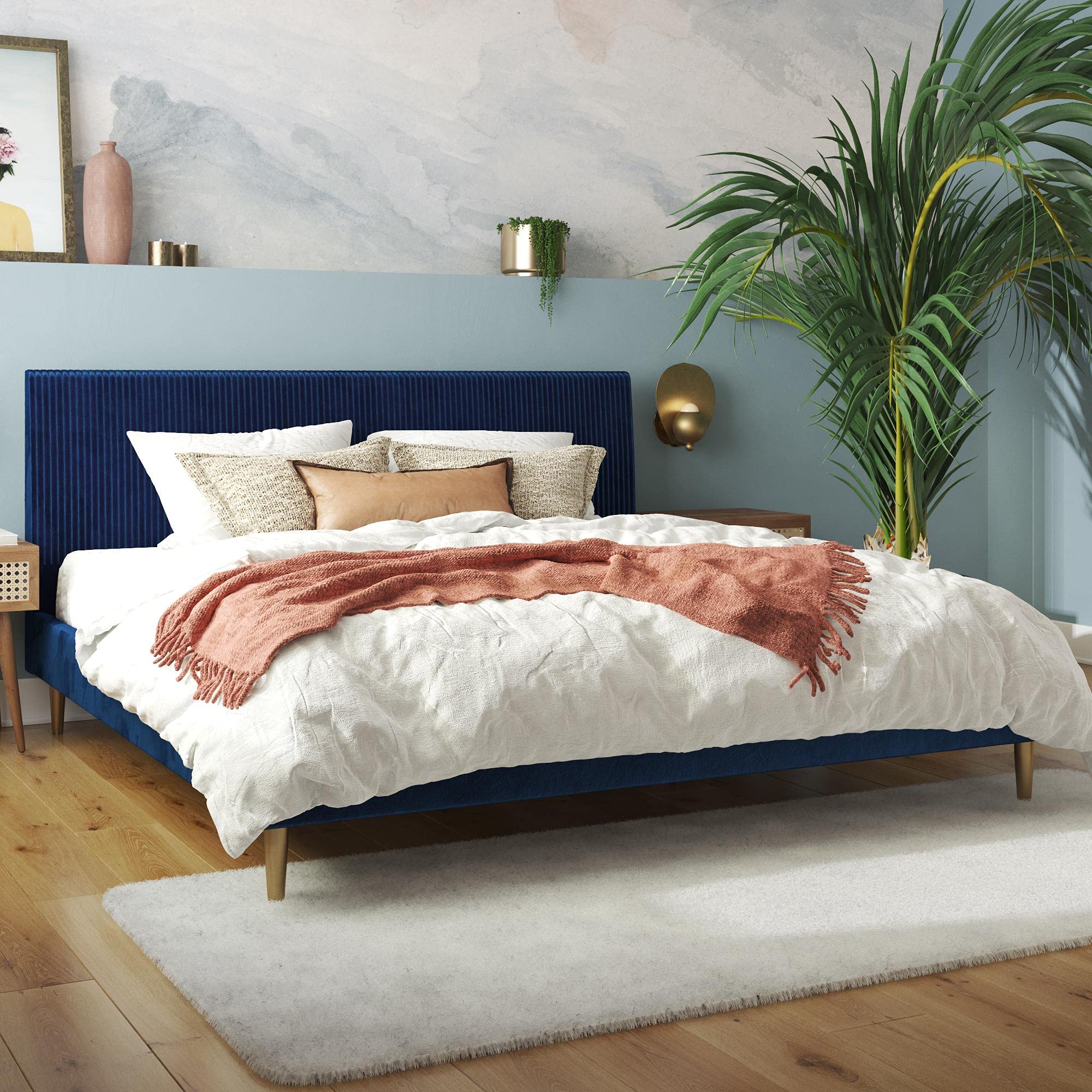 Buy Mr. Kate Daphne Upholstered Bed with Headboard and Modern Platform