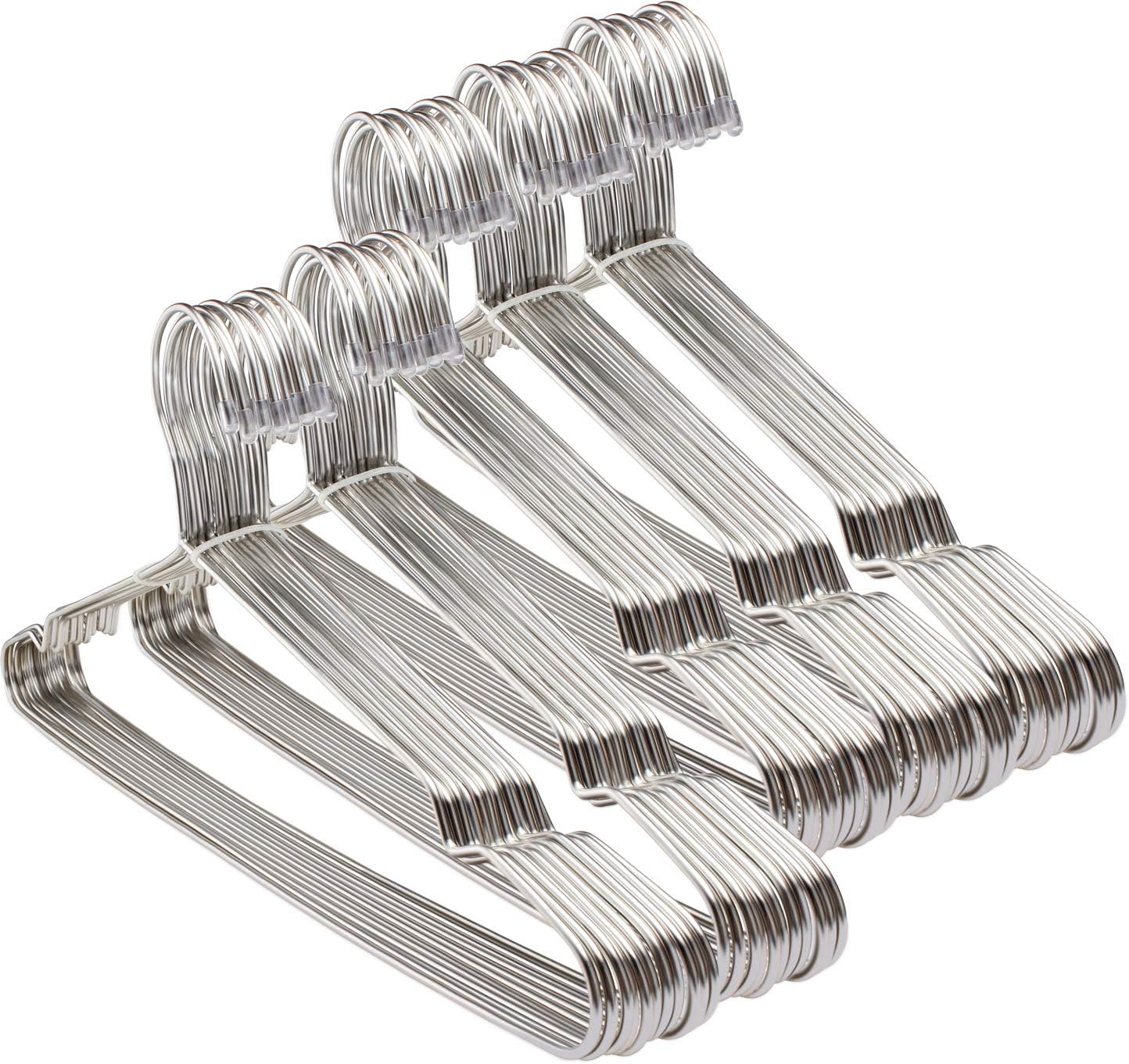 50 Pack Clothes Hangers Stainless Steel Strong Metal Wire Hangers Diameter 16.5 Inch