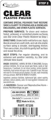 Miniatura 8 de STAR BRITE Restaurador de plástico transparente y esmalte de plástico transparente un sistema de dos pasos para renovar restaurar y mantener