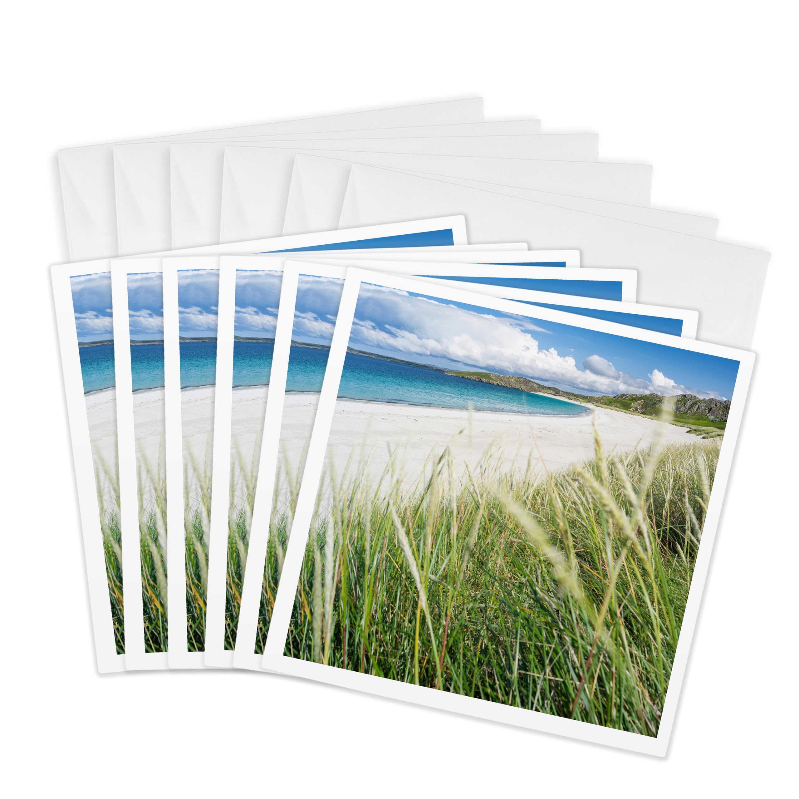 3dRose Greeting Cards - Scotland, isle of Lewis, beach landscape in the Hebrides. - 6 Pack - beaches