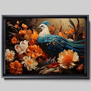 Phoenix canvas print, Bird portrait, Kitchen canvas decor, Funny animal print, Animal wall decor, Modern Wall Decor, Cute Wall Decor,Watercolor abstract Phoenix canvas painting