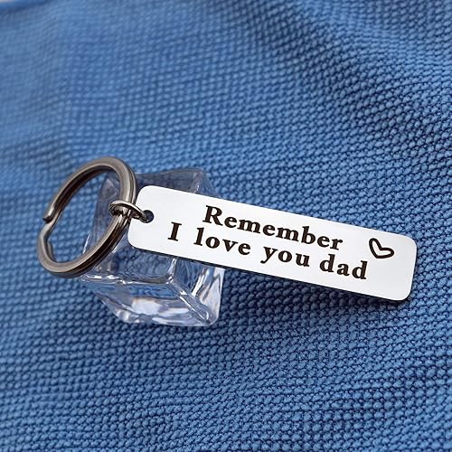 Miniatura 3 de XGAKWD Regalos para el día del padre de hija e hijo Llavero de joyería Remember I Love You Dad regalo de cumpleaños o Navidad para papá, plateado