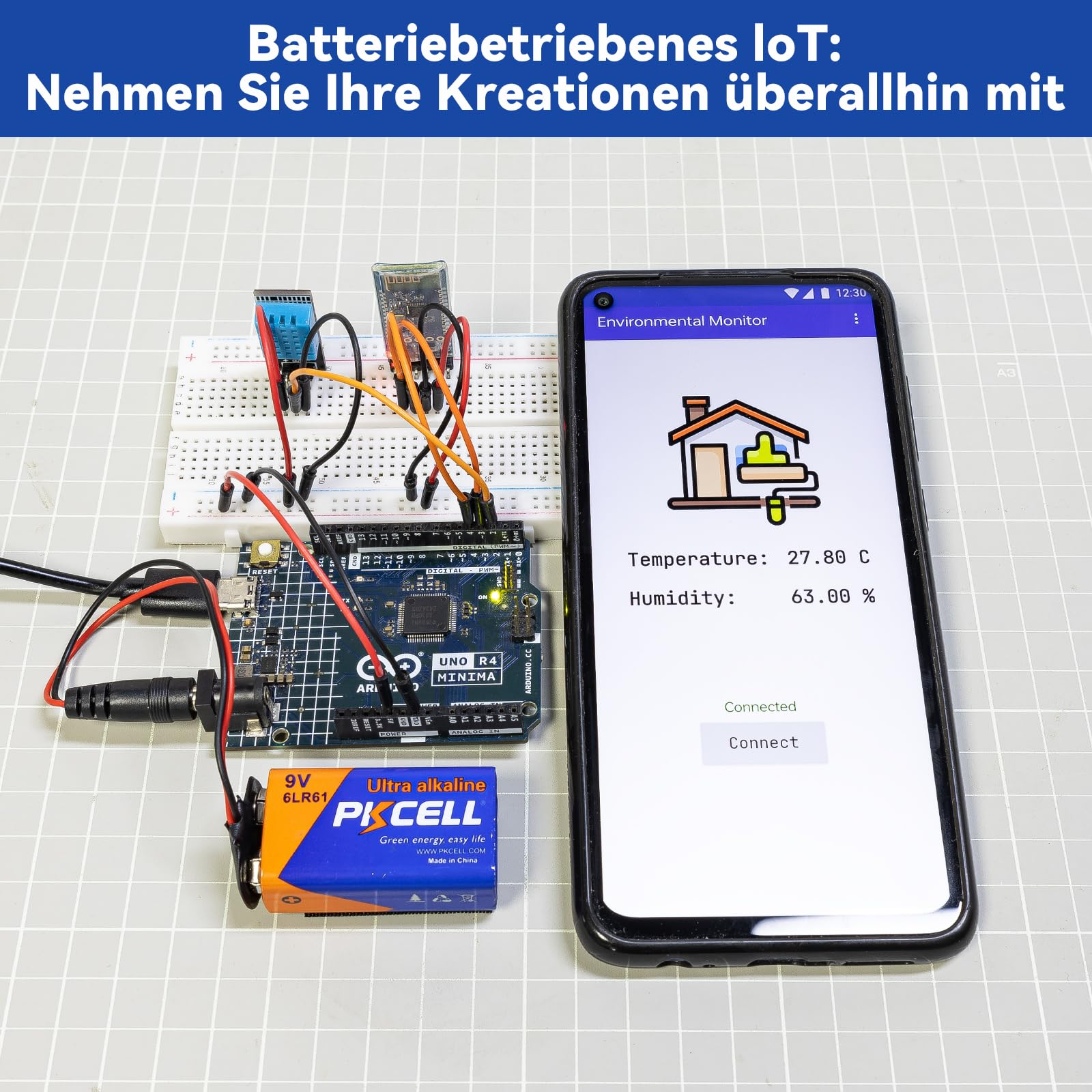 SUNFOUNDER Ultimate Sensor Kit with Original Arduino UNO R4 Minima, Smart IoT & Basic Sensor Projects with Online Tutorials, Suitable for Age 8+ Beginners (Original Arduino UNO R4 Minima Included)