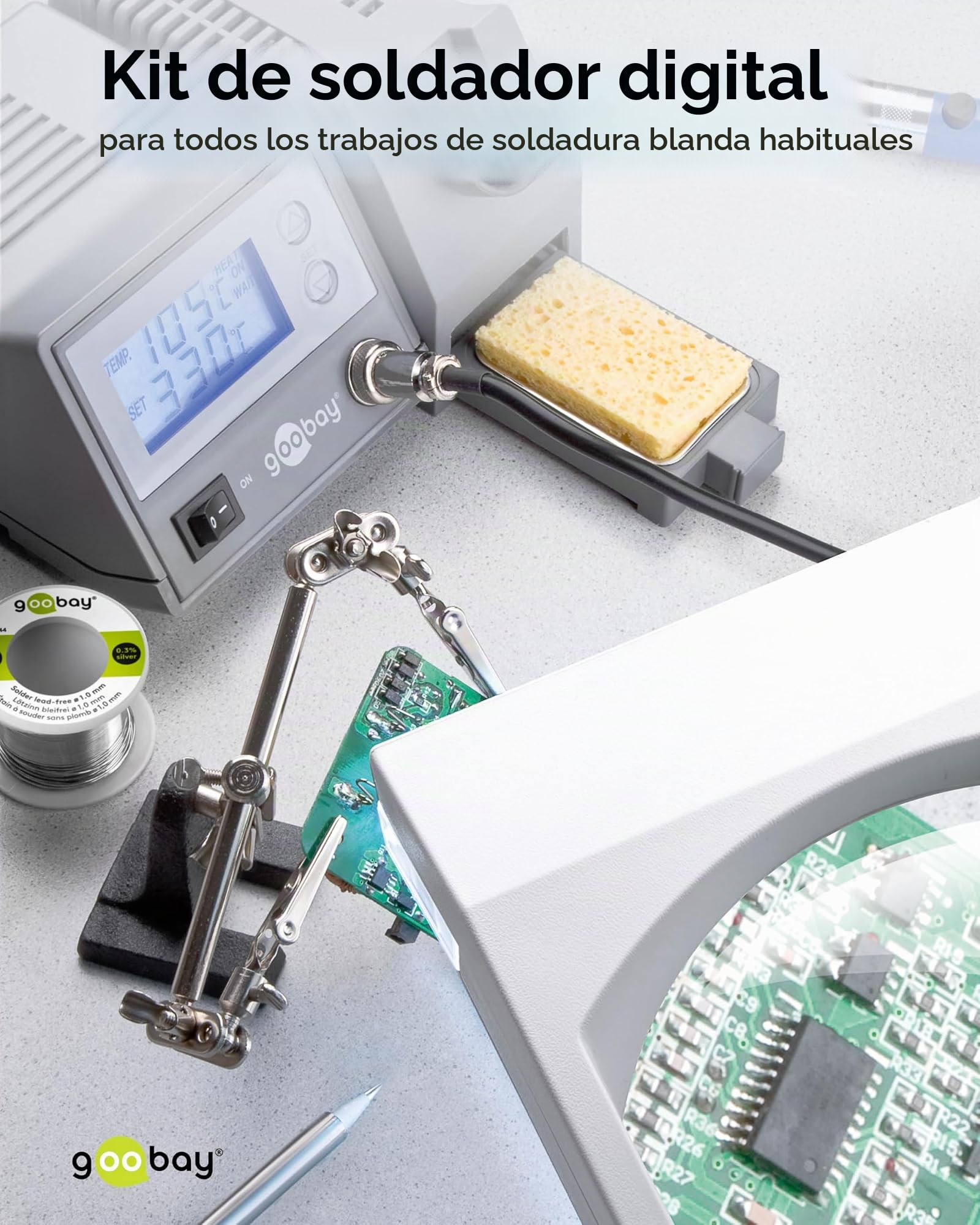Fixpoint EP5 - Estación de soldadura digital Kit del Soldador Con pantalla LCD 51098