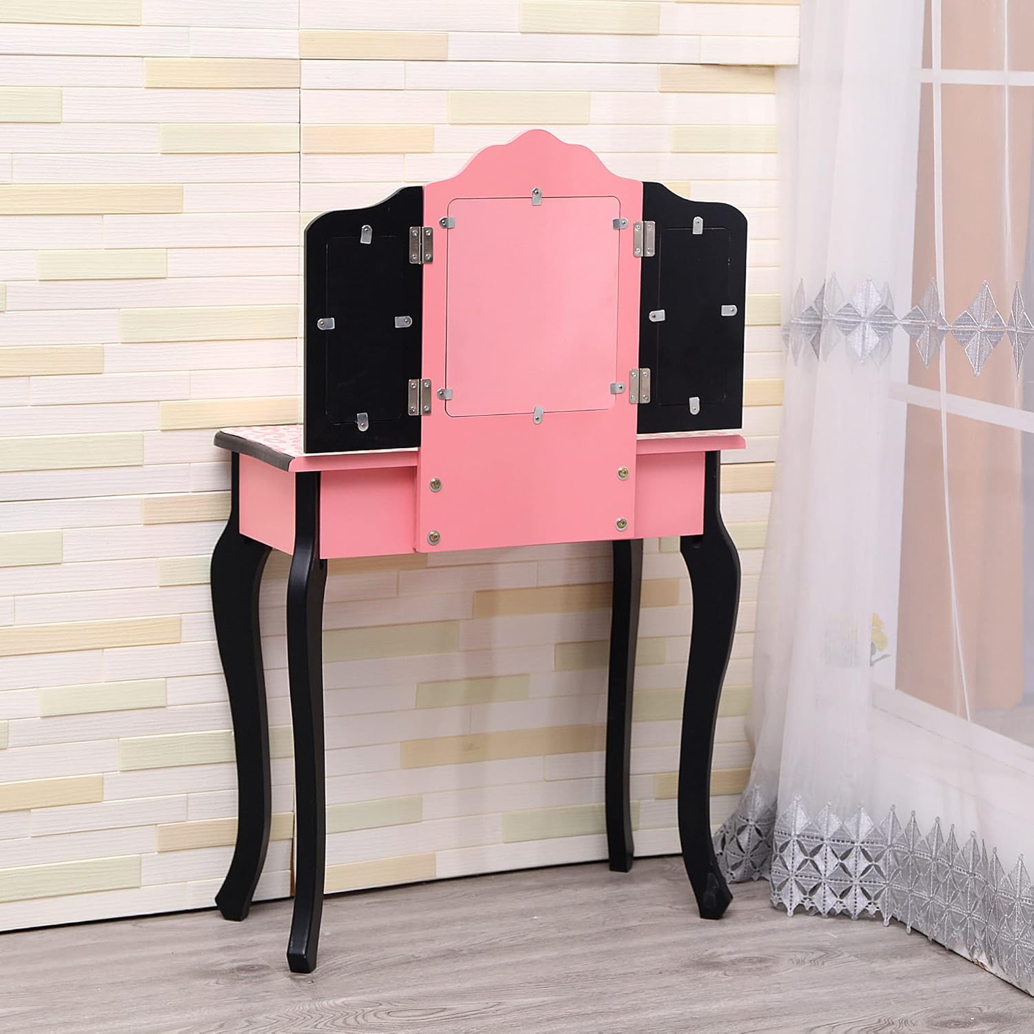 Buy Kids Vanity Table & Chair Set, 2 in 1 Princess Makeup Dressing