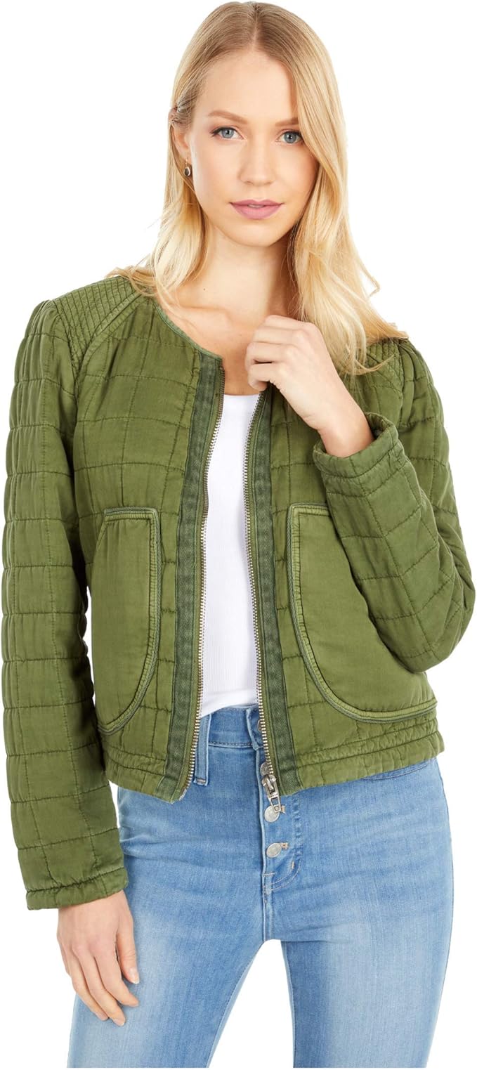 Collarless quilted coat Outlet