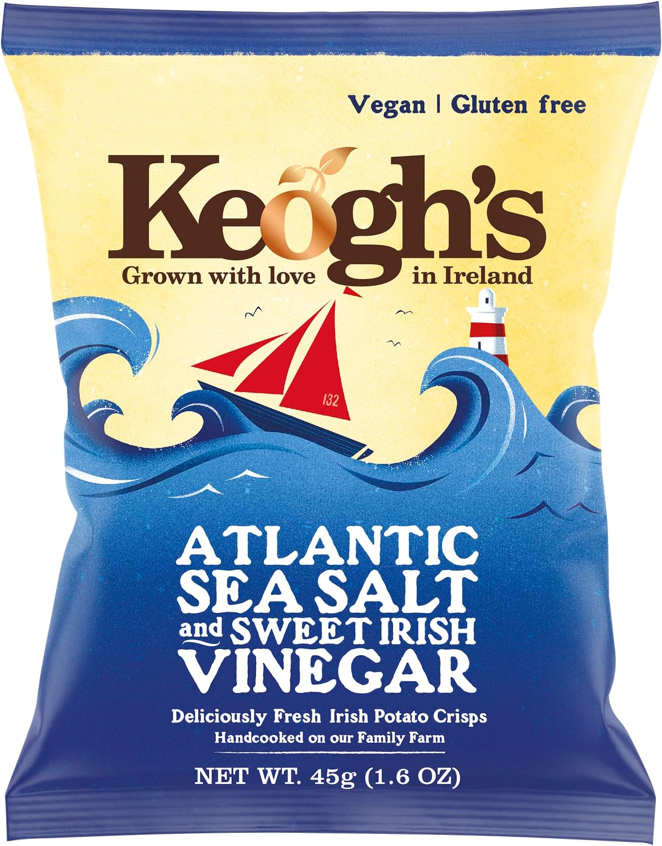 Atlantic Sea Salt And Sweet Irish Vinegar Potato Crisps 45G (1.58oz), Pack of 3