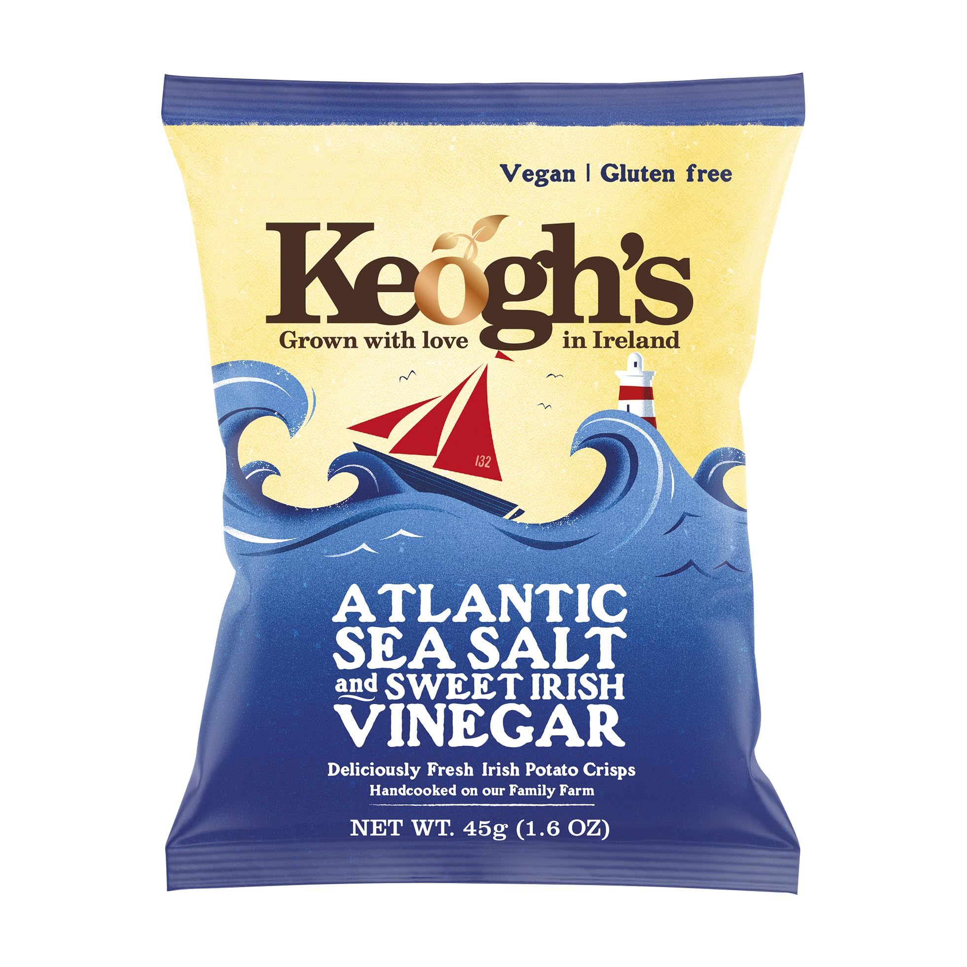 Atlantic Sea Salt And Sweet Irish Vinegar Potato Crisps 45G (1.58oz), Pack of 3