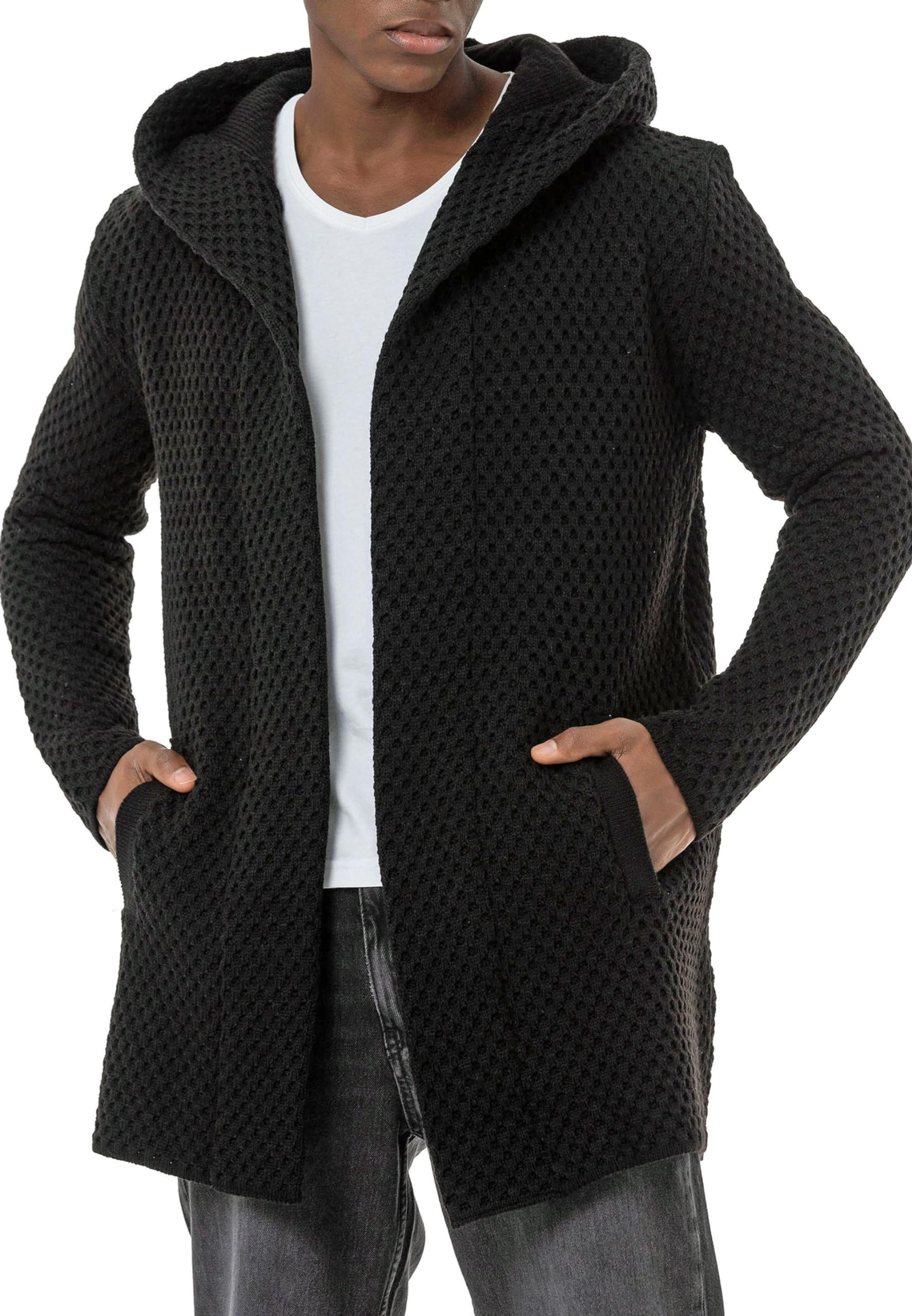 Red Bridge - Cardigan da uomo con cappuccio