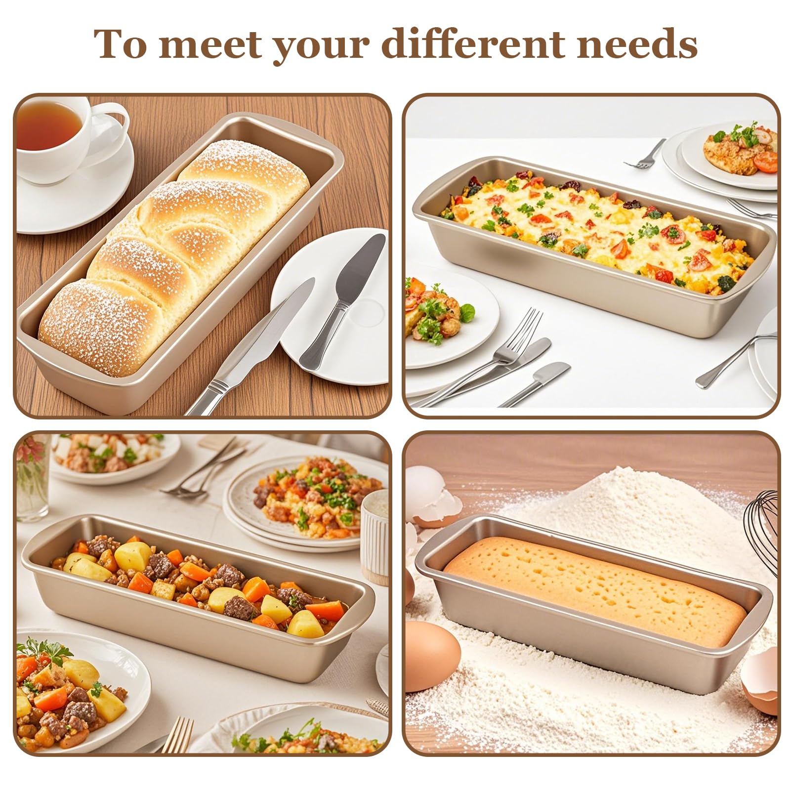 3 Pezzi Stampo Plumcake,Teglia per pane in acciaio al carbonio antiaderente,27.5 x 9,5 x 23,6 Stampo pane,Facile da pulire,Resistente,Ideale per stampo plumcake rettangolare,Stampo per torte