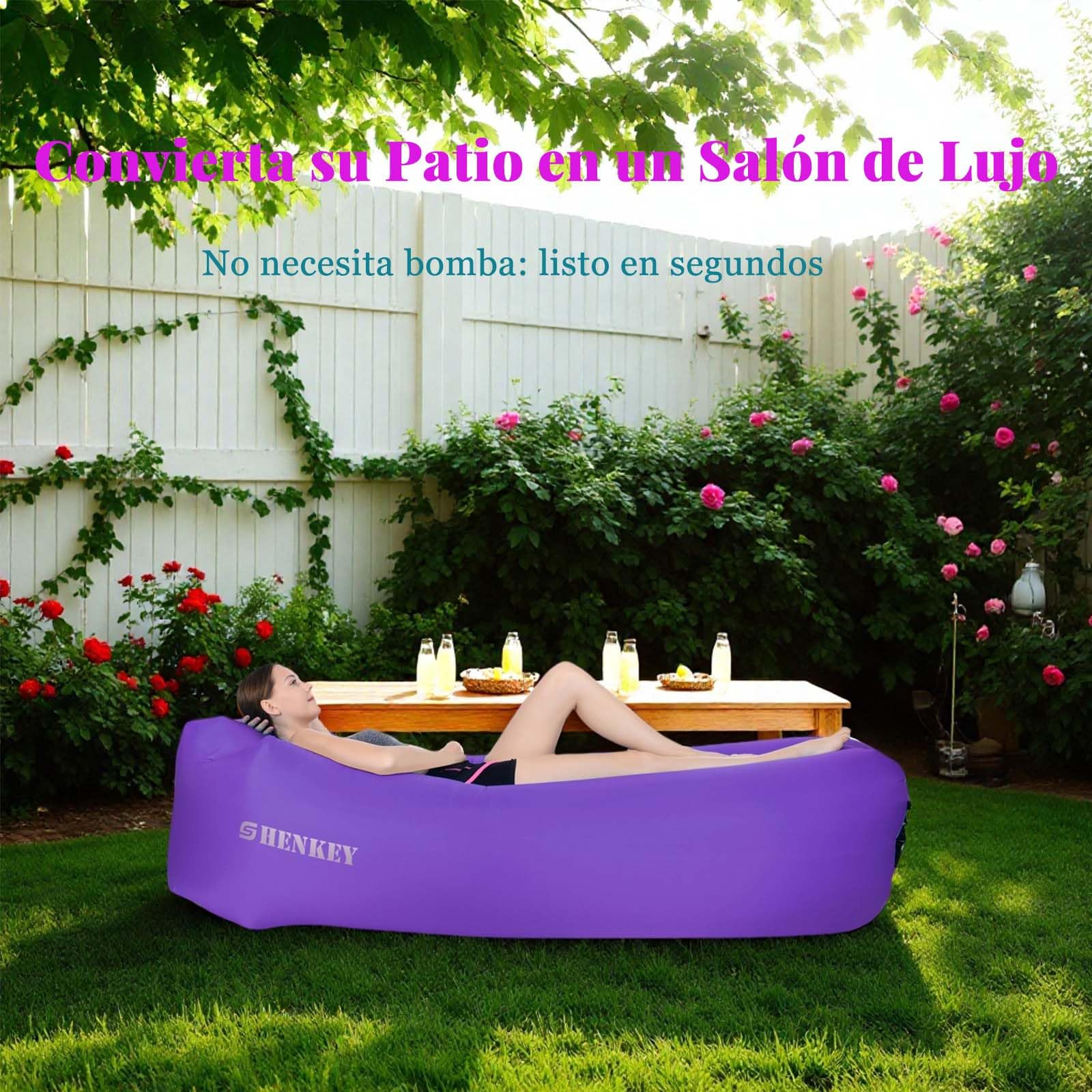 Sofá Inflable con Diseño Impermeable y Antifugas Sofá de Aire Portátil para Viajar, Acampar, Senderismo y Fiestas en la Playa