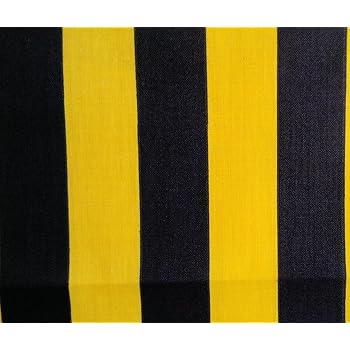 Amazon Com Black Yellow 1 Stripe Poly Cotton Fabric 58 59