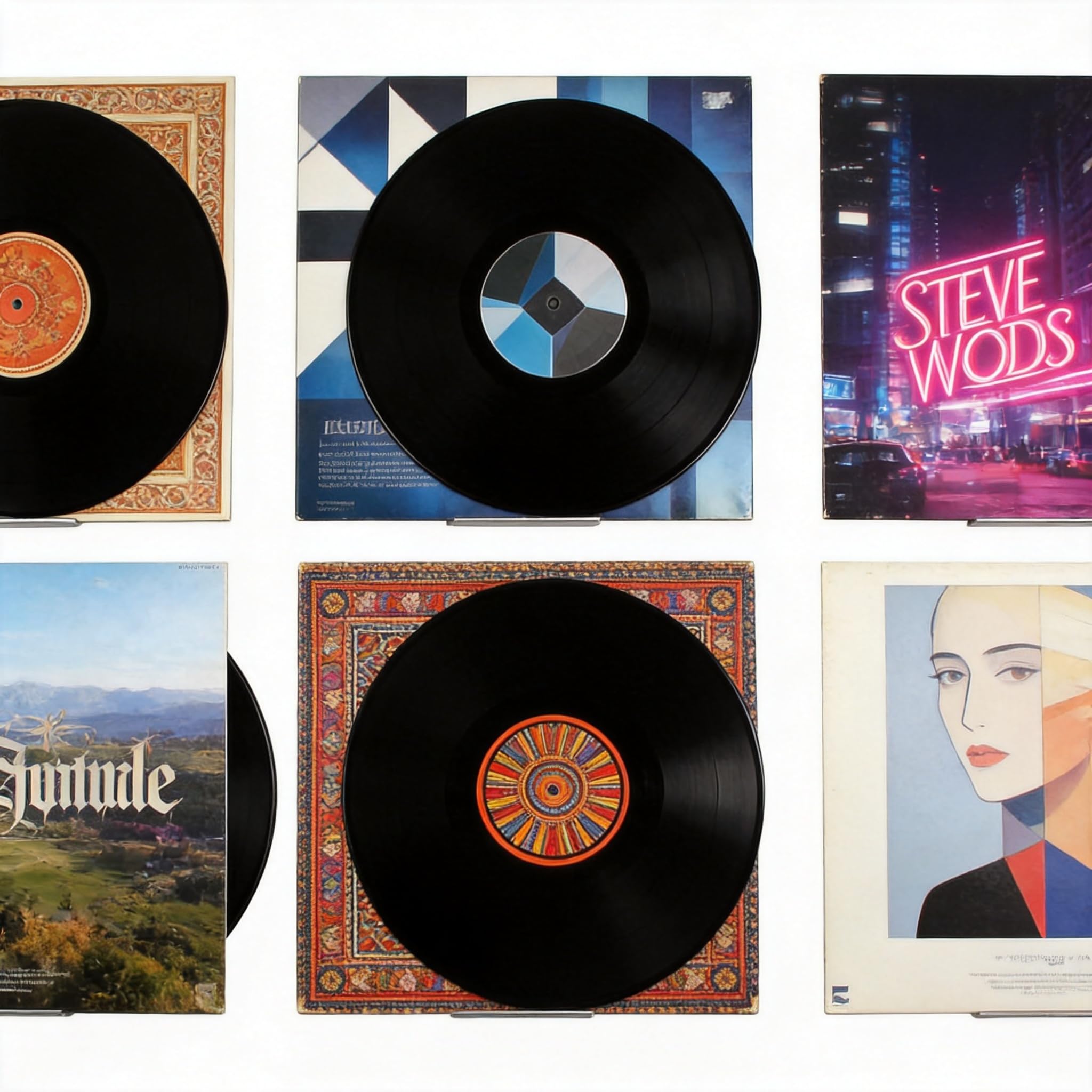 WANLIAN Supporto da parete per mensola in vinile, confezione da 6, per album in acrilico Visualizza il tuo ascolto quotidiano di LP nella decorazione della casa dell'ufficio (Trasparente)