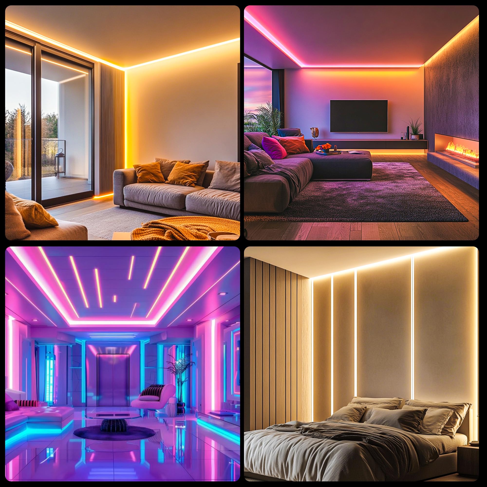 LED Trockenbauprofil 2m × 5 – Aluminium LED Kanal 55.5×14.9mm – 12.9mm Innenmaß für Einbaubeleuchtung