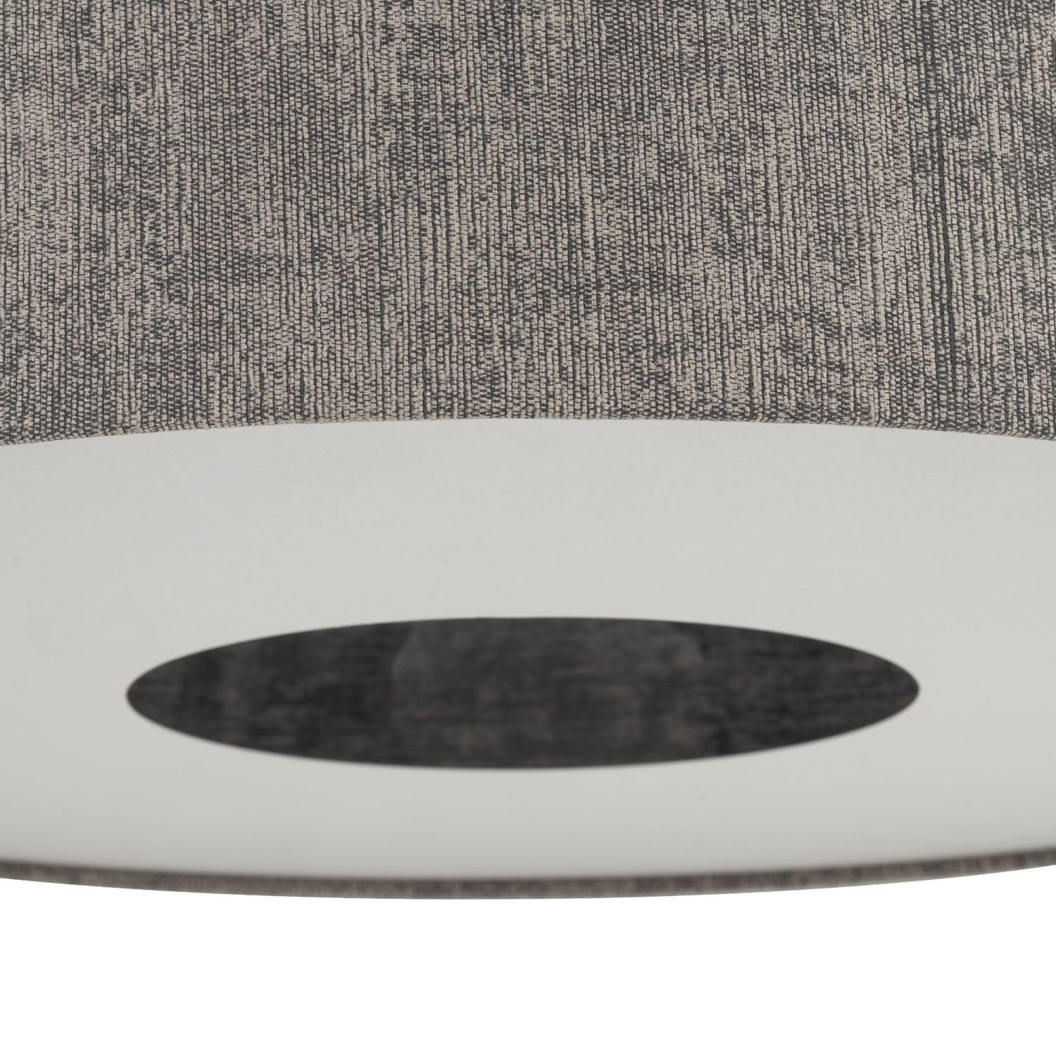 Licht-Erlebnisse Pendelleuchte Stahl Stoff Umbra Grau Modern Esstisch Wohnzimmer höhenverstellbar E27 wohnlich L:50 cm Esszimmer Hängelampe Stoffschirm