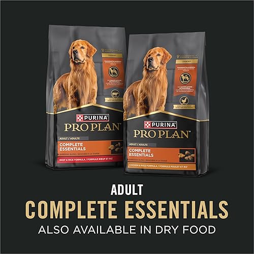 Miniatura 7 de Purina Pro Plan Alimento en paté húmedo para perros, con alto contenido de proteínas, plato principal de carne de res y arroz (12 latas) 13 onzas -