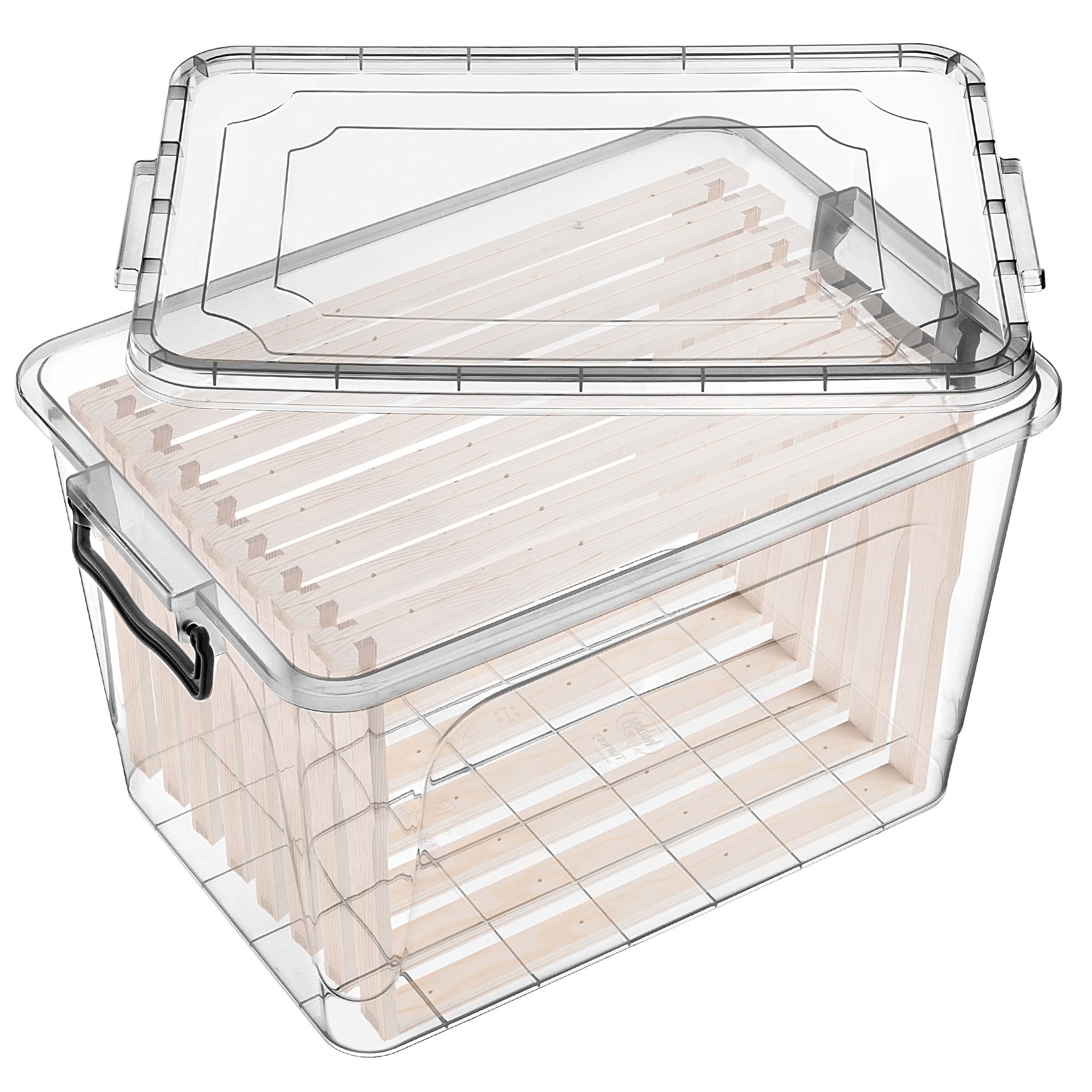 KADAX Caja de transporte de 30 L para marcos de 412 x 412 mm (+/- 2 mm), caja de almacenamiento de 48 x 33 x 28,5 cm con tapa para guardar y transportar miel de forma segura