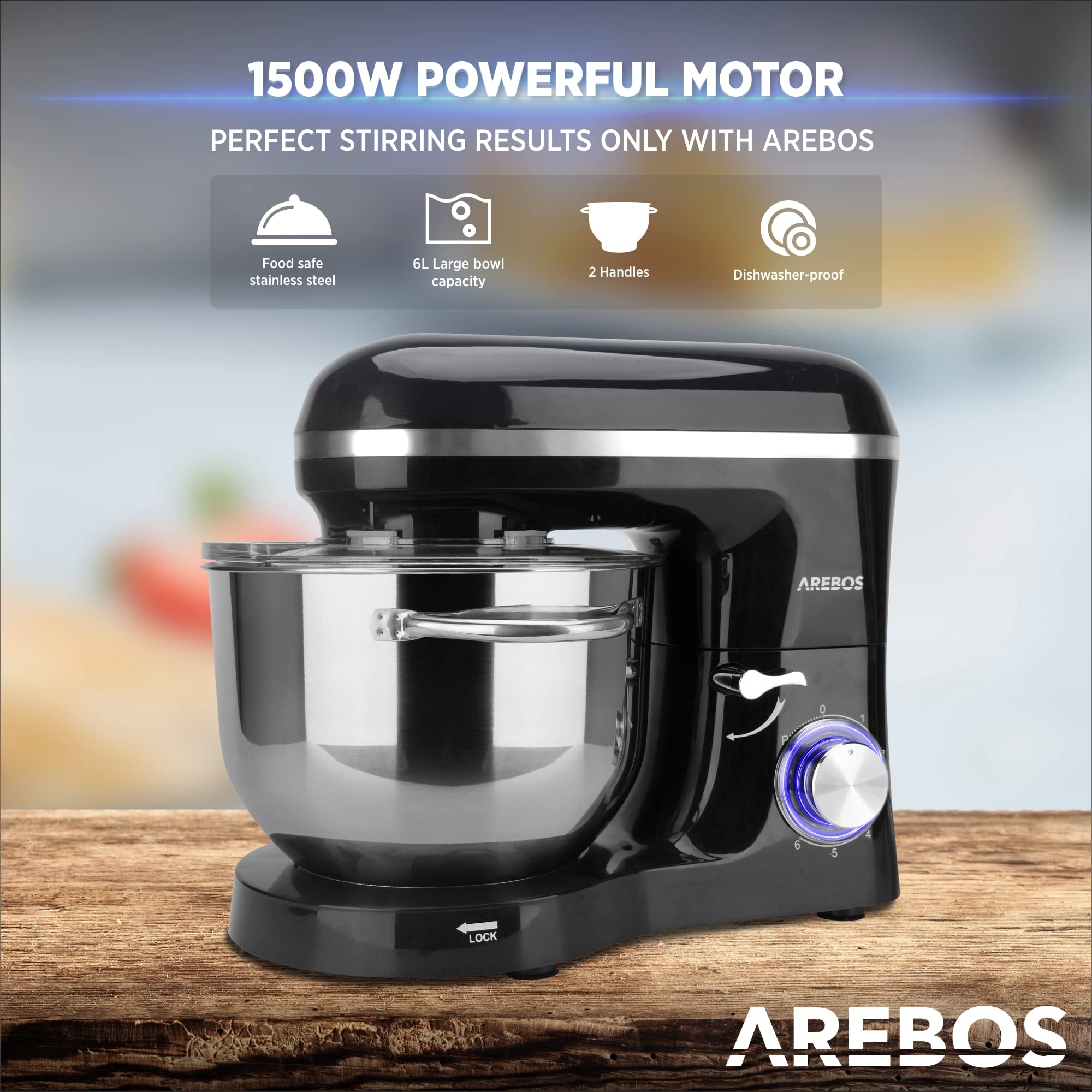 Arebos Küchenmaschine 1500W creme ab 84,80 € | Preisvergleich bei