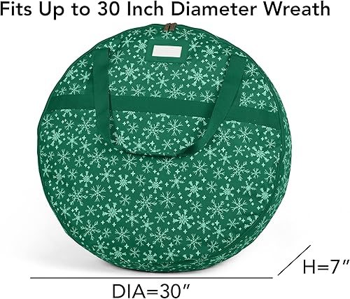 Miniatura 3 de Covermates Keepsakes - Bolsa de almacenamiento para coronas de Navidad, poliéster resistente, bolsa interior, tiradores de doble cremallera,