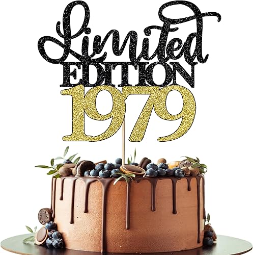 Leetaivie Decoración para tartas de edición limitada de 1979, decoración para tartas de cumpleaños número 45, hombres y mujeres animan 45 años45 y