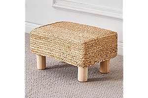 Classic Wicker Foot Stool Hand Woven from Seagrass