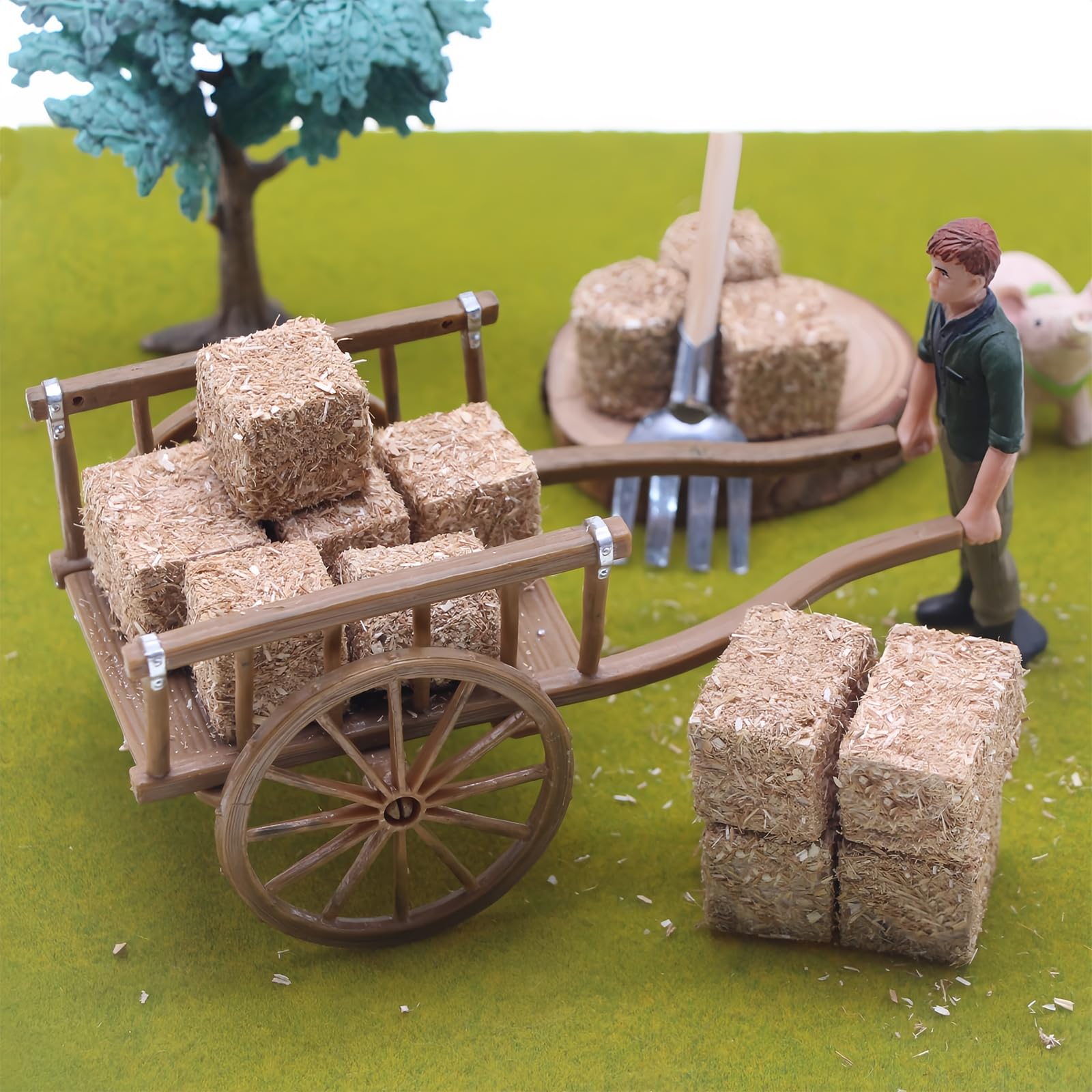 HhBdy Toy Hay Bales 12Pcs Haystack Decorations Model Bales of Hay for Decorating Autumn Miniature Figurine Fake Hay for Mini House Decoration Garden Decoration Diy Autumn Harvest Craft - Image 3
