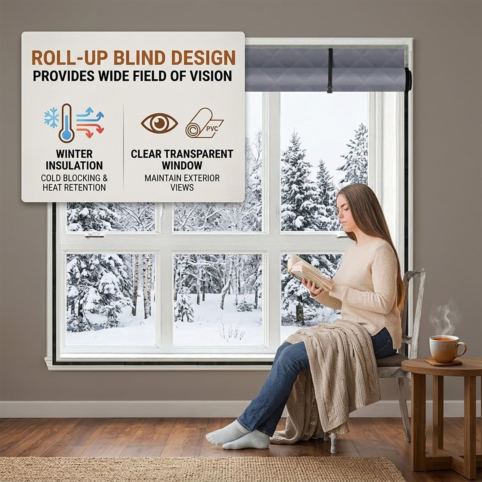 Isolierfolie Wärmedämmung Thermovorhang Fenster Gegen Kälte Sichtfenster