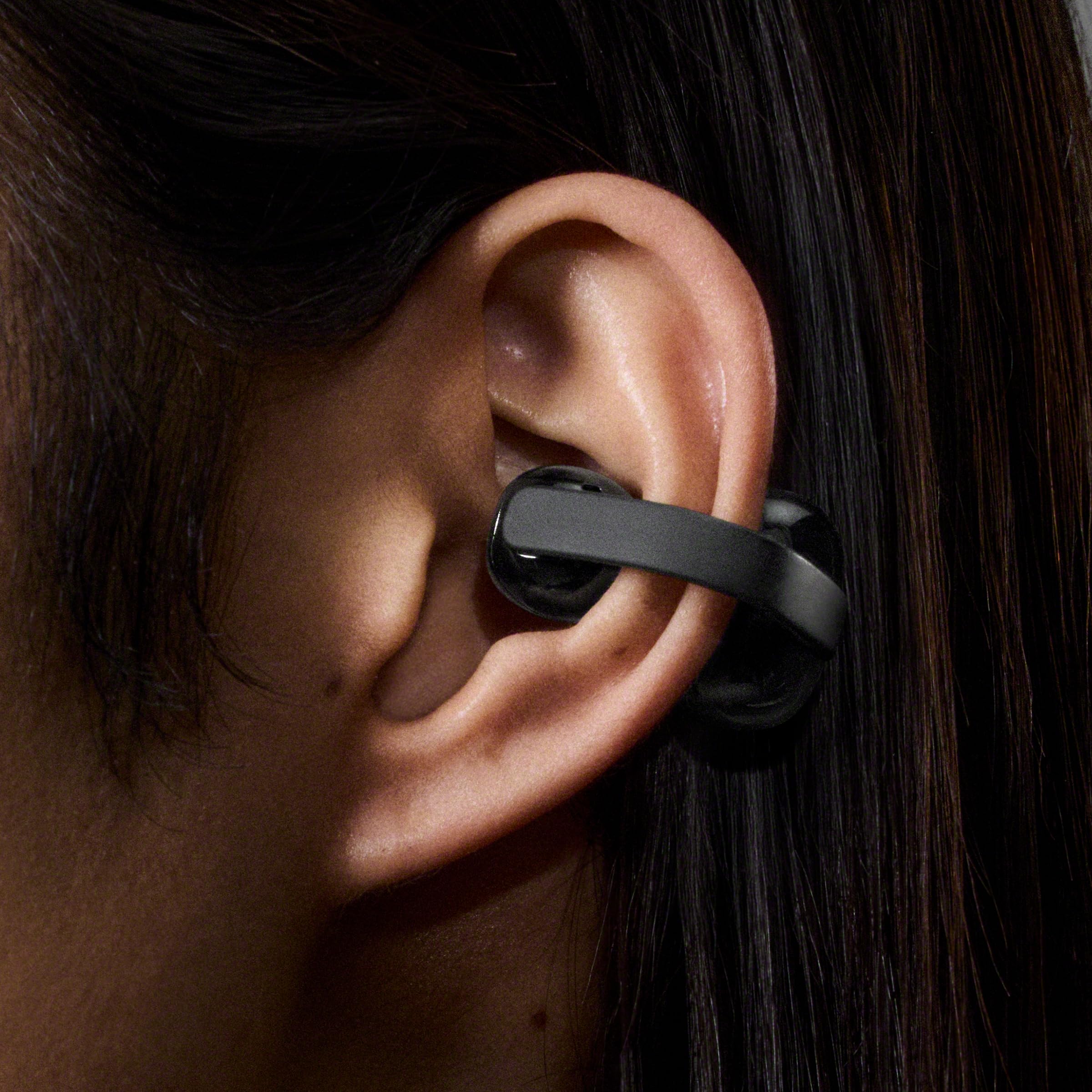 Sony LinkBuds Clip, Écouteurs Open Ear sans Fil, avec jusquà 37 h d´autonomie, des appels clairs, Bluetooth multipoint, pour Le Travail et Le Quotidien, Noir