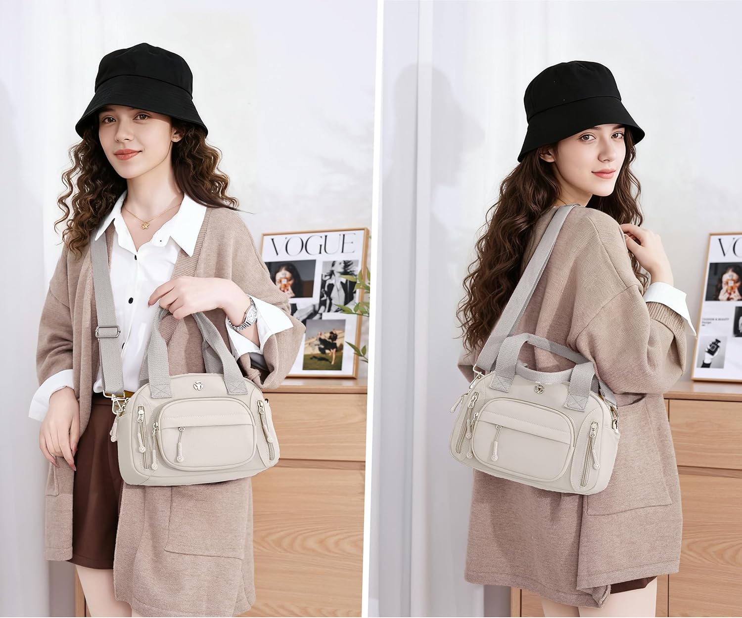 Nylon Shoulder Bag for Women, Roomy Multiple Pockets Crossbody Bags Casual Ladies Handbag for Travel Work Daily - Image 2