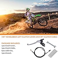 Vista 6 de Palanca de manillar izquierda de 7/8" y cable de embrague de 39" con adaptador, compatible con 50cc 70cc 90cc 110 cc 125cc SSR Apollo Tao Tao Dirt