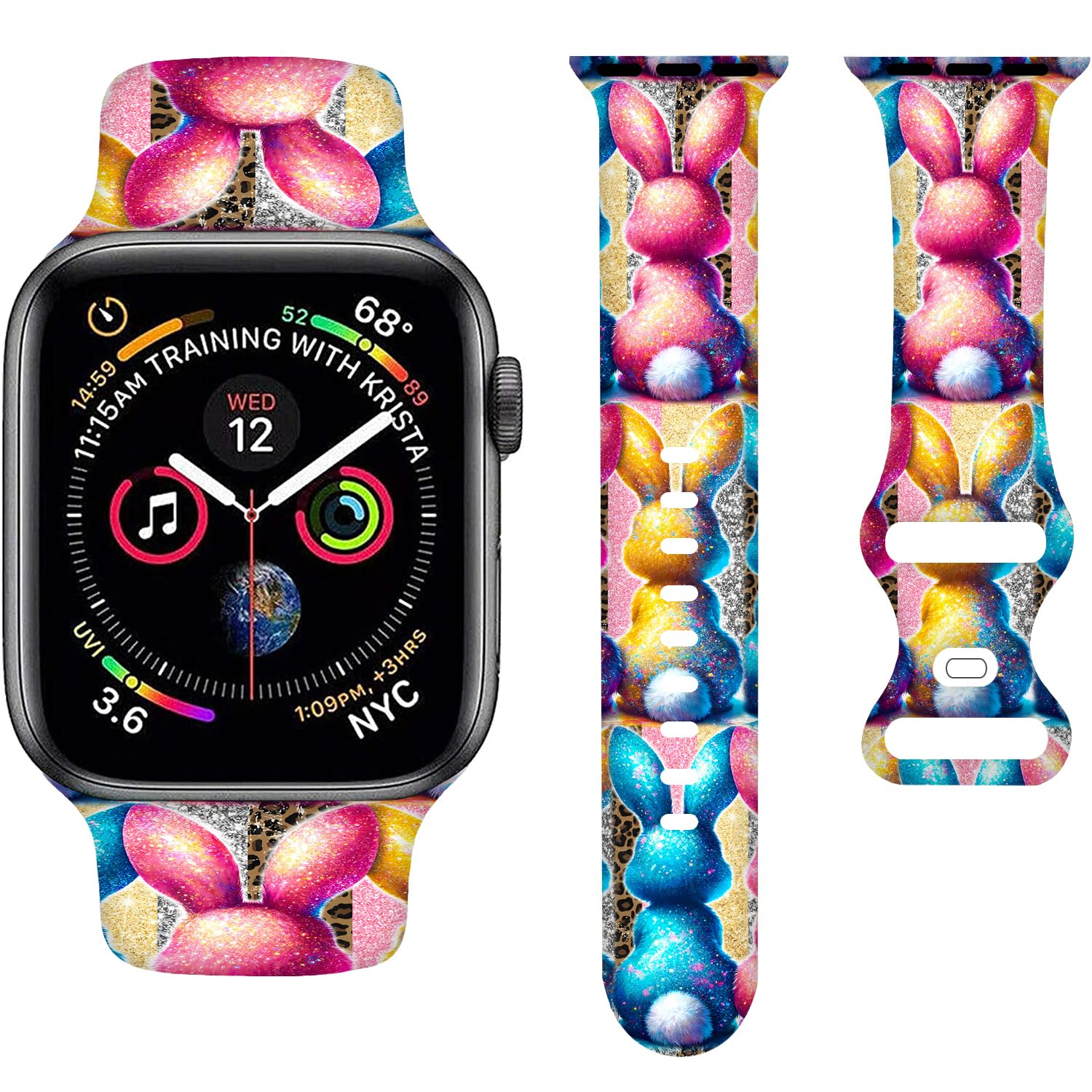 Cartoon Holiday Bands Compatible with Apple Watch Band 38MM 40MM 41MM 42MM 44MM 45MM 49MM, Silicone Strap Compatible with iWatch Bands Ultra Series SE