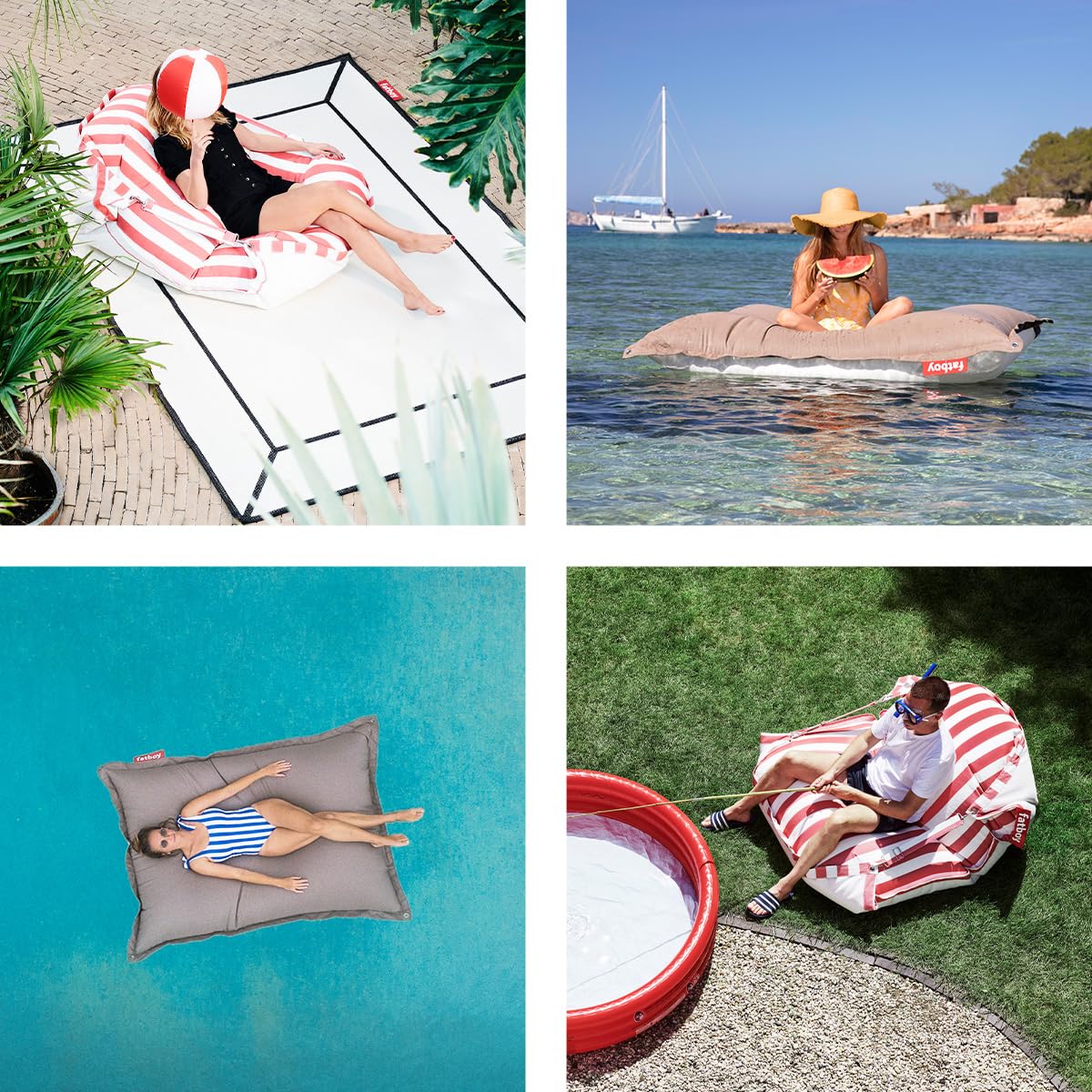 Fatboy Original Floatzac Nebbia Pouf per il suolo e sull'acqua Asciugatura rapida galleggiante