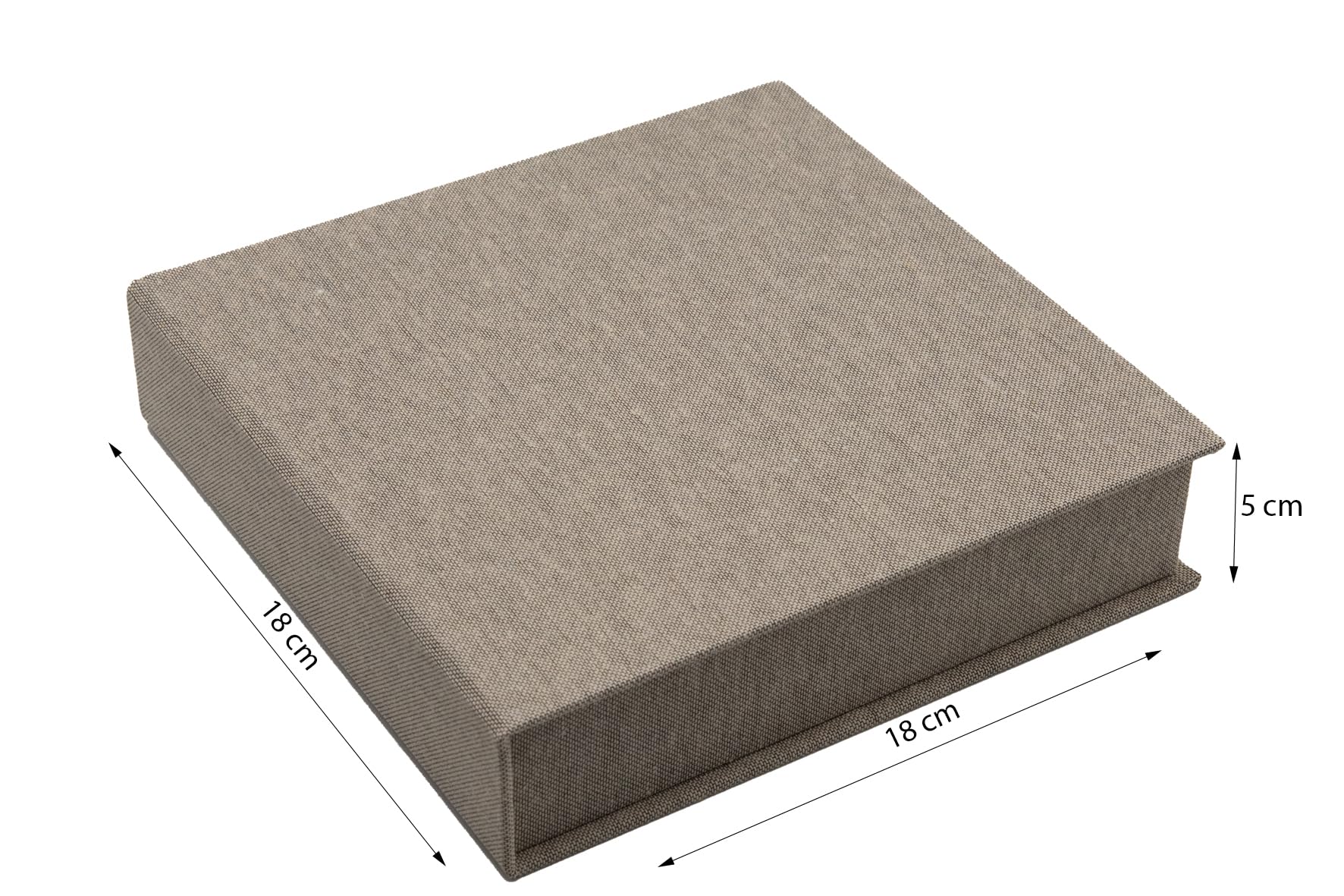 Elegant Erinnerungsbox, Foto-Box mit USB Slot. Geschenkbox für USB-Sticks und Fotoabzüge 10x15cm. Aufbewahrungsbox Hochzeitsbox, Fotogeschenk, 18x18 cm (Grau)