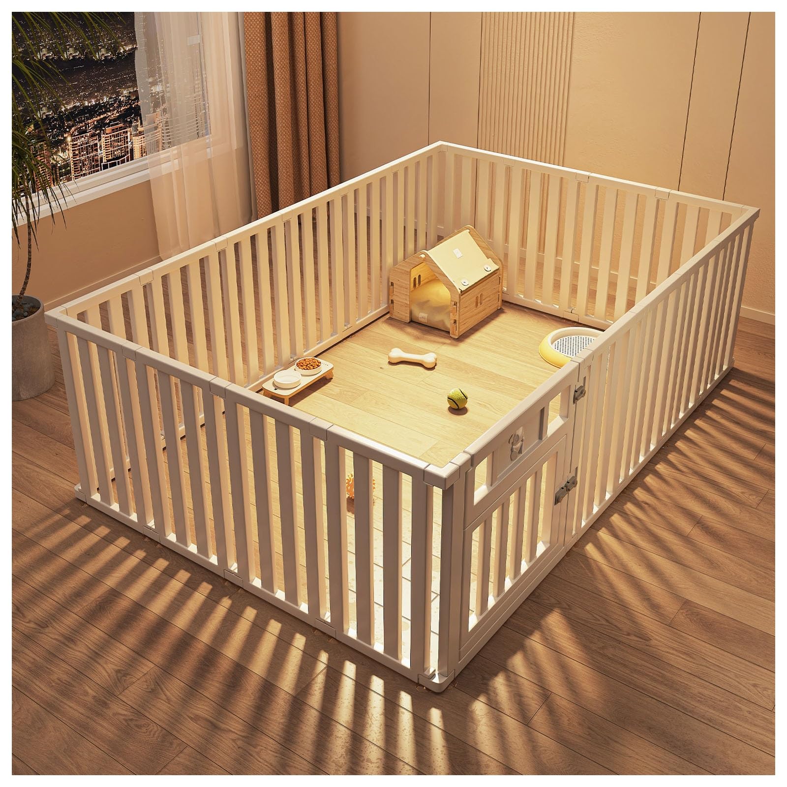 Clear Acrylic Dog Playpen Indoor, Puppy Cat Small Pet Play Pen, Pet Cat Foldable Playpen for Rabbits, Dog Fence Crate Kennel Whelping Cage，for Dogs, Cats, Bunnies, Pigs(60cm/23.6in,6 pieces)