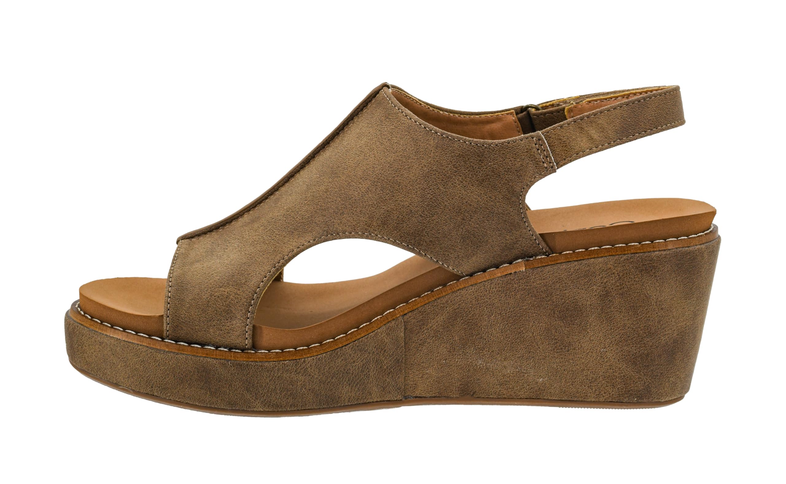Corkys Footwear Womens Carley Wedges, Featuring Corkys EVA Foam Cushioned Insoles, A 2.5 Inch Heel, Lightweight For All Day Wear, And Hook And Loop