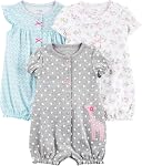 Simple Joys by Carter's baby-girls 3-pack Snap-up RompersRomper