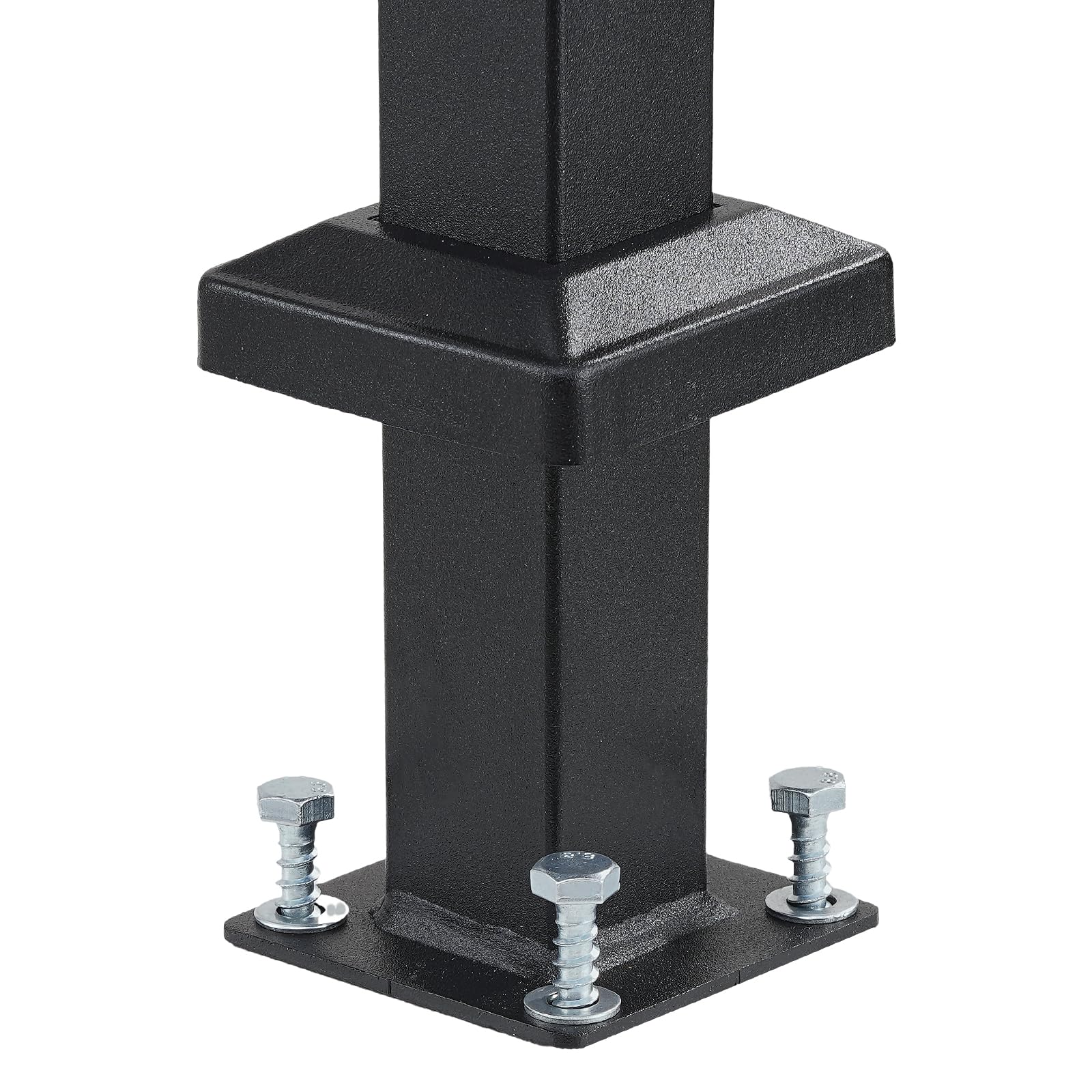 VEVOR Barandilla de Escalera para Pasamanos de Escalera de 1-2 Escalones con Kit de Instalación Tubo Cuadrado de Acero al Carbono para Personas Mayores, Escalones de Concreto, Porche, Patio, Negro