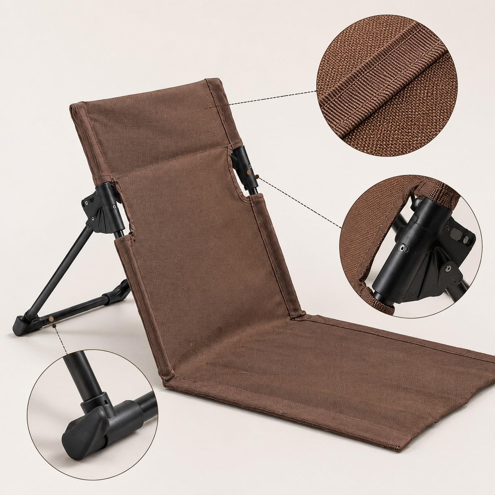 Beach Lounger Klappbarer Bodensessel mit Ergonomischer Rückenstütze Faltbares Outdoor Sitzkissen aus Robustem Material für Campingplatz Angeltouren