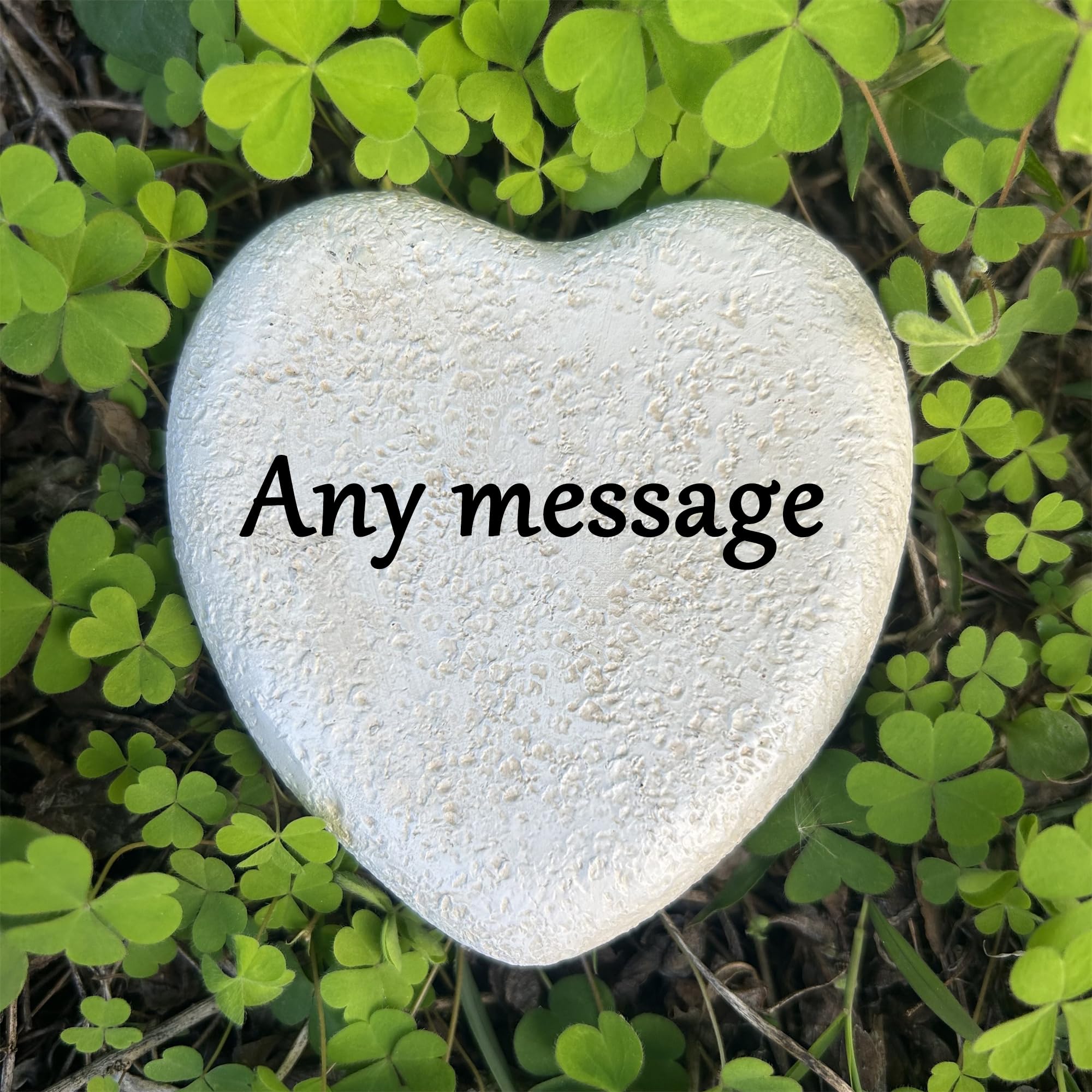 Personalized Memorial Garden Stone，Encourage Stones，Welcome Stone with Any Message，Customized Remembrance Stones Garden Grave Markers，Small Size, White