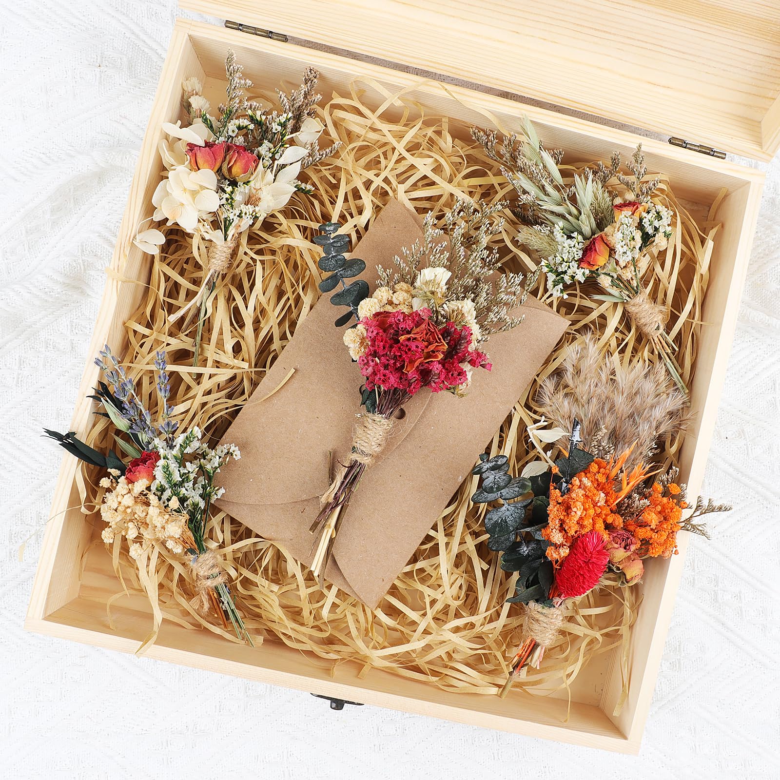 Mini bukiet suszonych kwiatów, w stylu boho, małe bukiety, mini naturalne, prawdziwe rośliny, na stół weselny, pudełko upominkowe, butelka na ciasto, dekoracja, wazon, dekoracje, rękodzieło, 6 szt.,