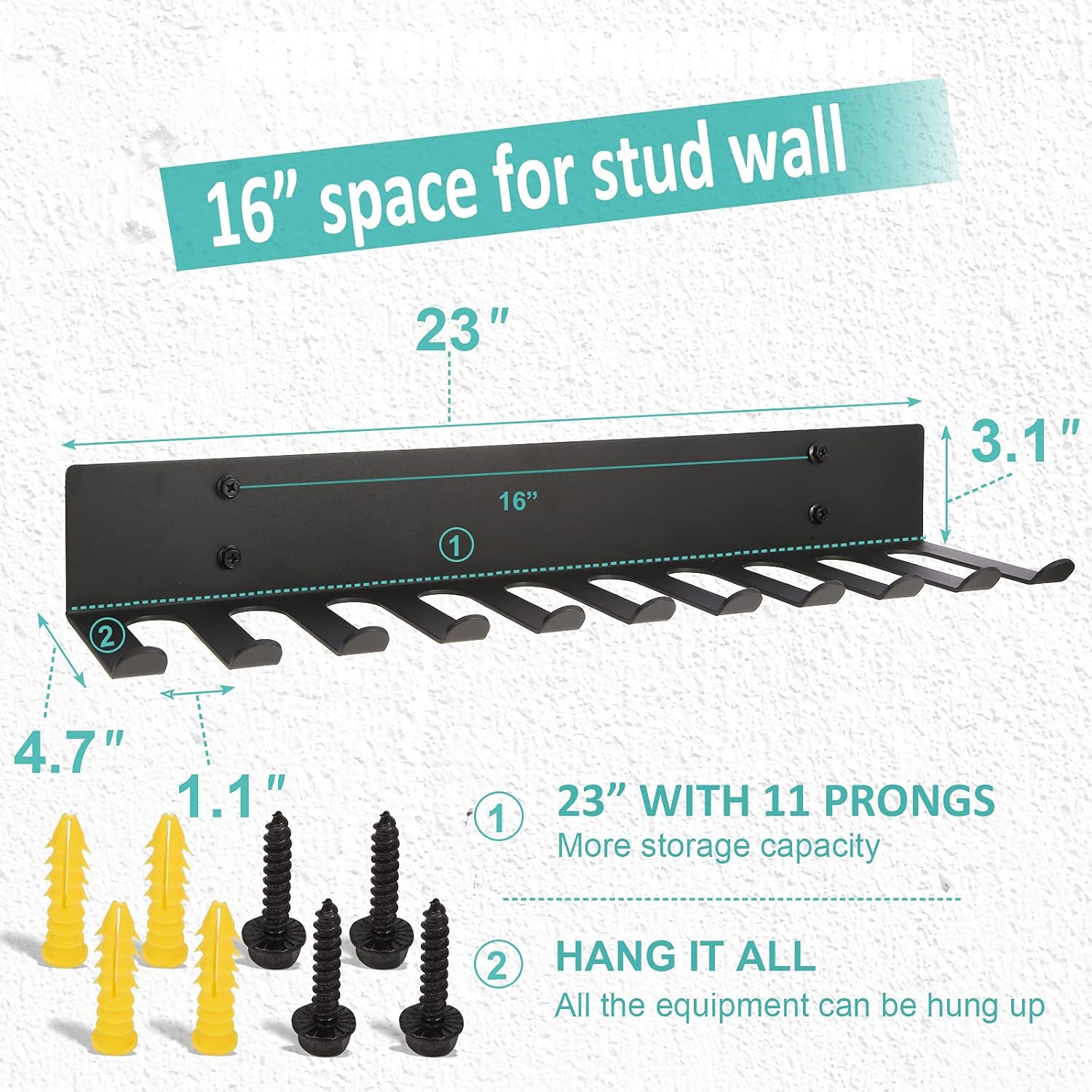 Alvade Home Gym Storage Rack, Extra Long 23‘Barbell Rack Weight Room Organizer 11 Prong Gym Equipment Storage Rack for Gym Accessories Like Fitness Bands,Resistance Bands,Straps,Foam Rollers,Barbell : Sports & Outdoors