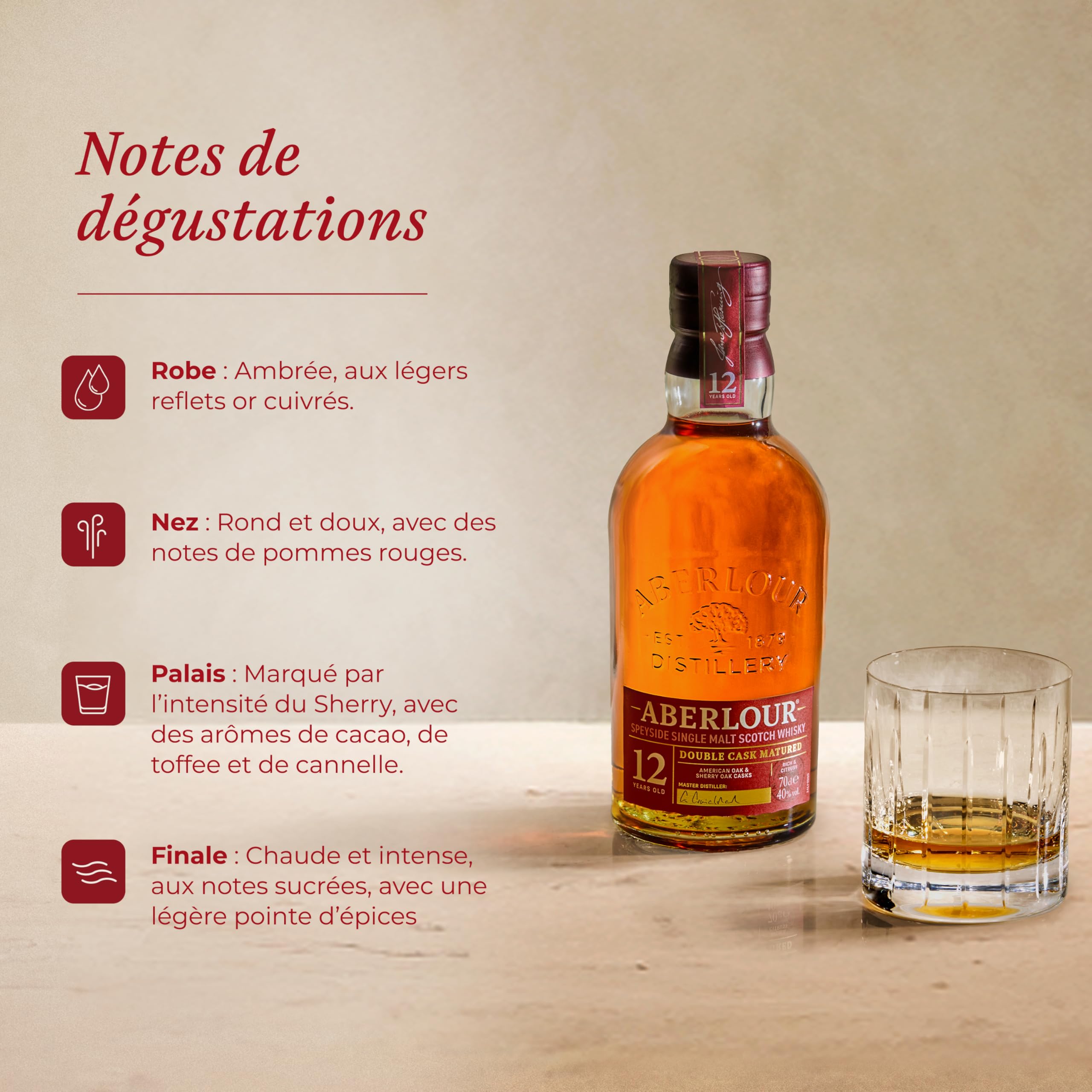 ABERLOUR 12 ans Whisky Ecossais Single Malt - 40%, 70cl - 3