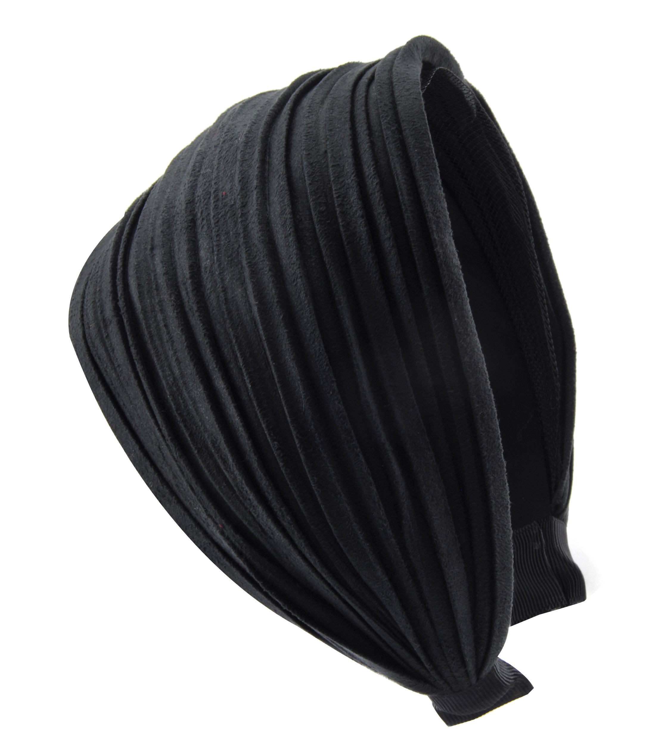 Axy HR32 headband, series 32 hair band with light flannel (leather appearance) black