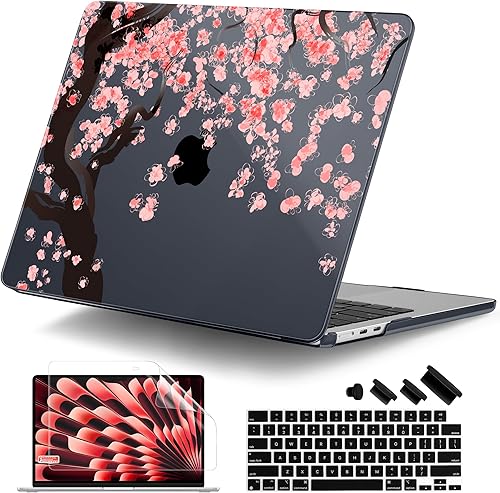 DONGKE Funda compatible con M4 MacBook Air de 15 pulgadas 2025 2024 2023 A3241 A3114 A2941 M3 M2 Pantalla de retina líquida Touch ID, funda rígida