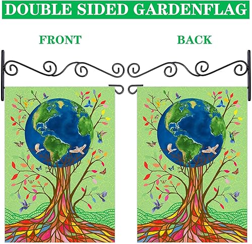 Miniatura 4 de AOKDEER - Banderas de jardín de arpillera de doble cara