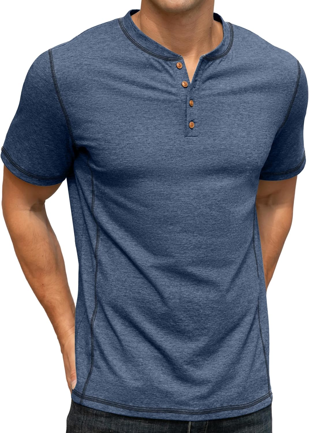 Sailwind Mens Henley Shirts Casual Lightweight Summer T-Shirt Cotton Maverick Short Sleeve - Image 4